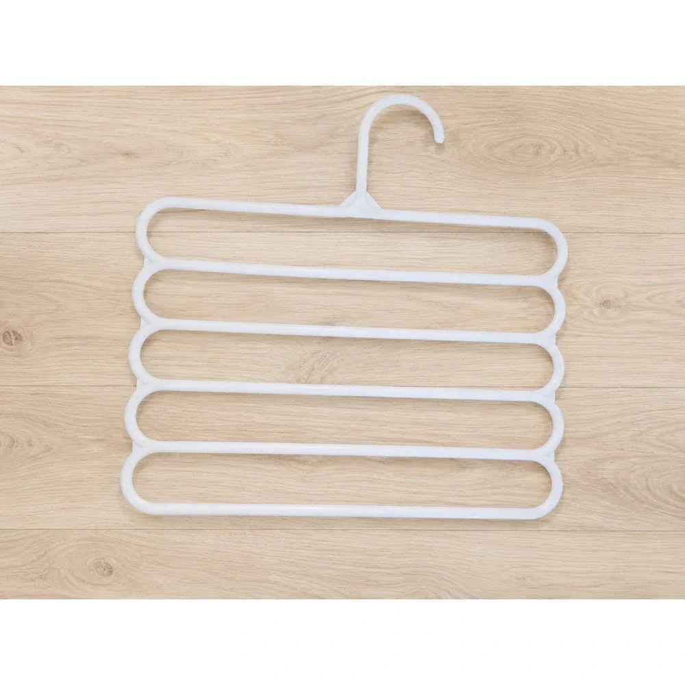 Closet Organizer Hanger Set of 4 White Space Saving Multi Layer Pants - Picture 2 of 3